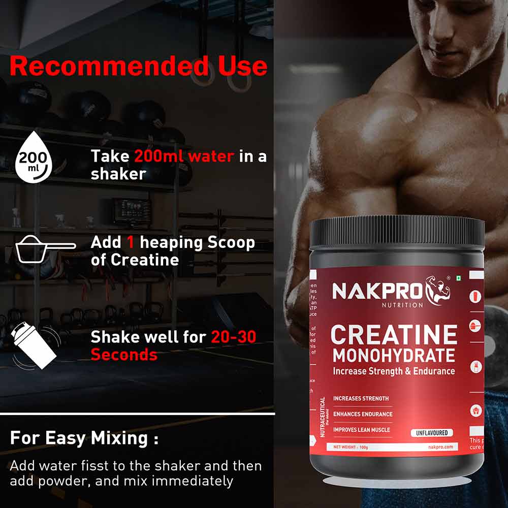 5 - Nakpro Creatine Monohydrate,  Unflavoured (Jar)  0.22 lb 