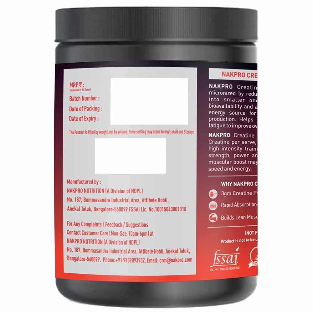 2 - Nakpro Creatine Monohydrate,  Unflavoured (Jar)  0.22 lb 