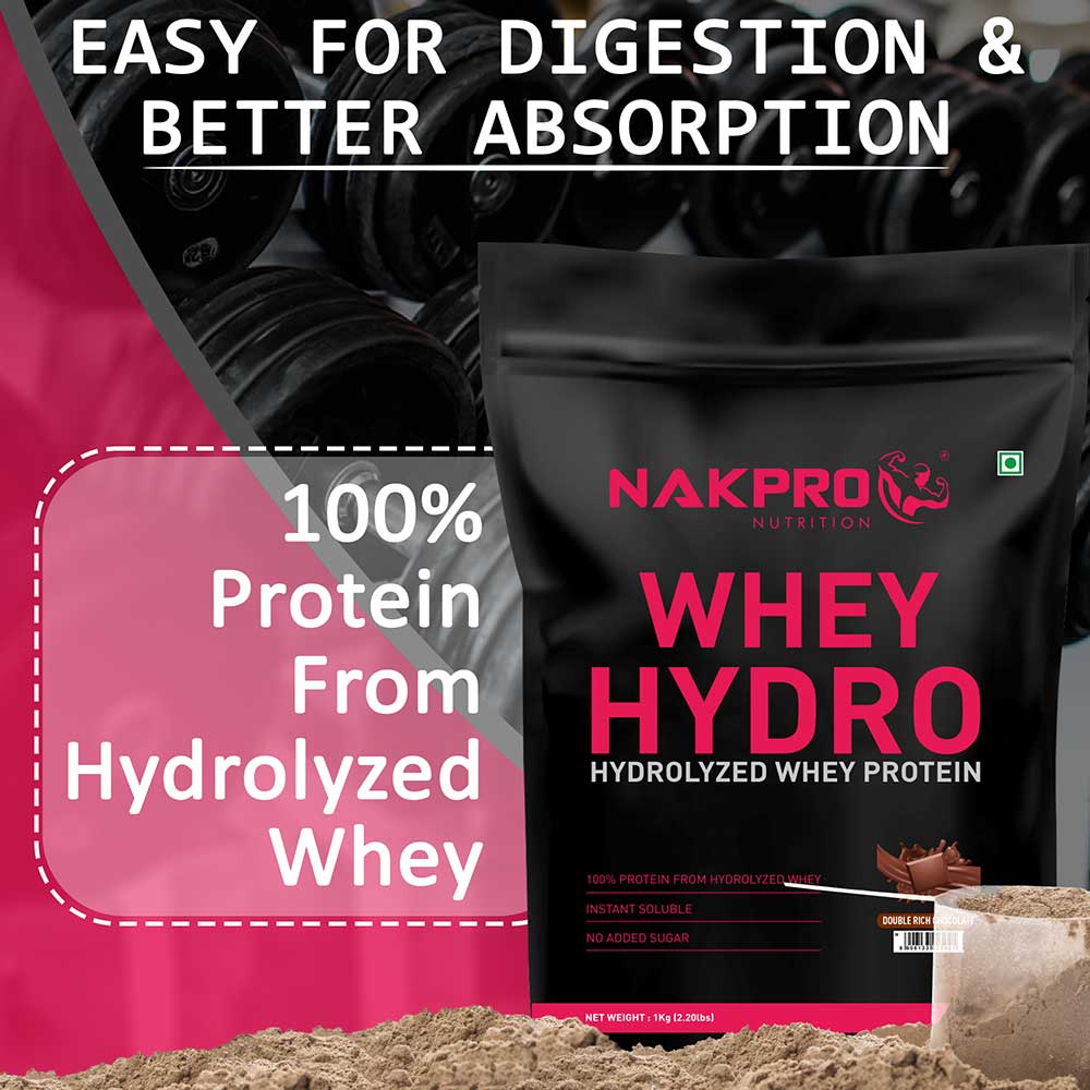 7 - Nakpro Whey Hydro Hydrolyzed Whey Protein,  2.2 lb  Double Rich Chocolate (Pack of 2) 