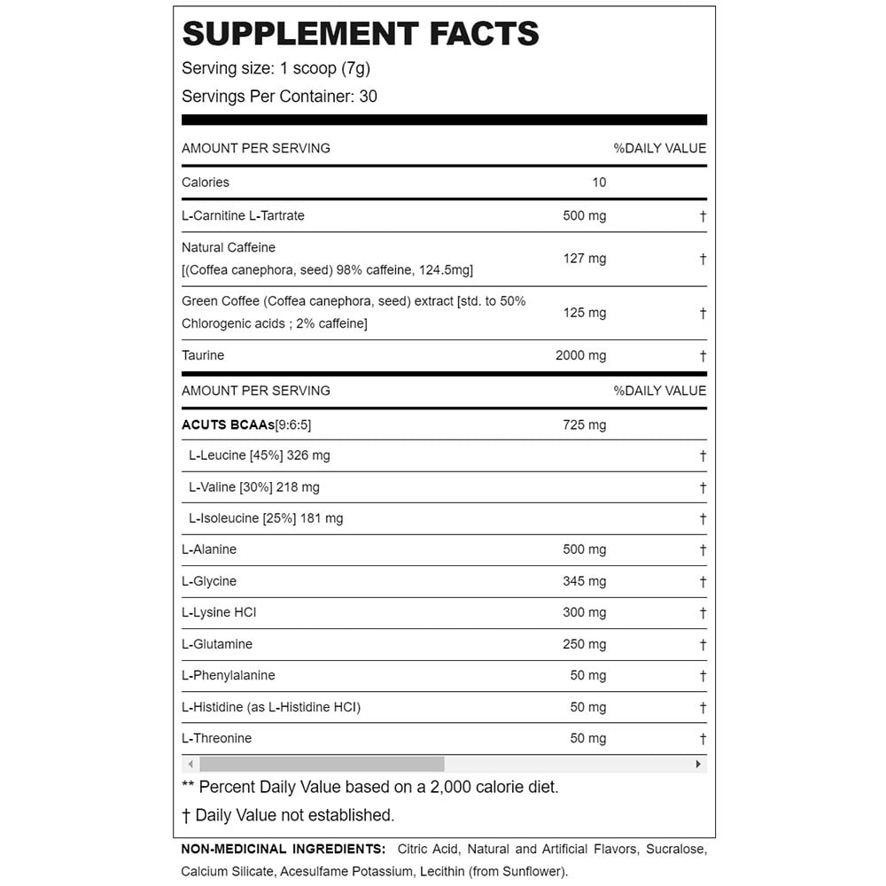 4 - Now A CUTS Amino-Charged Energy Drink,  0.46 lb  30 Servings  Peach Mango 