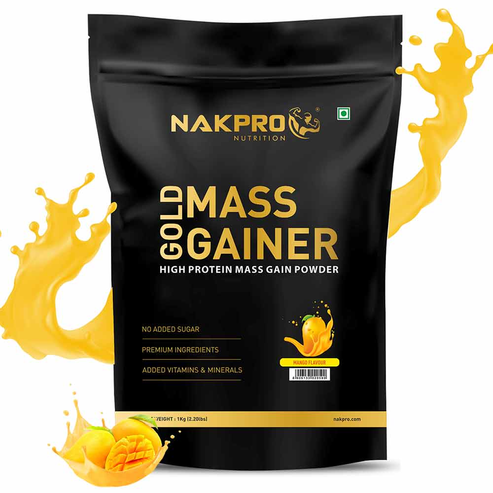 5 - Nakpro Gold Mass Gainer,  4 Piece(s)/Pack  Banana, Mango, Strawberry, Vanilla 