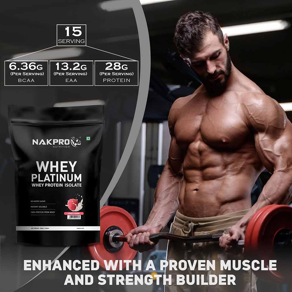 3 - Nakpro Whey Platinum Whey Protein Isolate,  1.1 lb  Lychee 