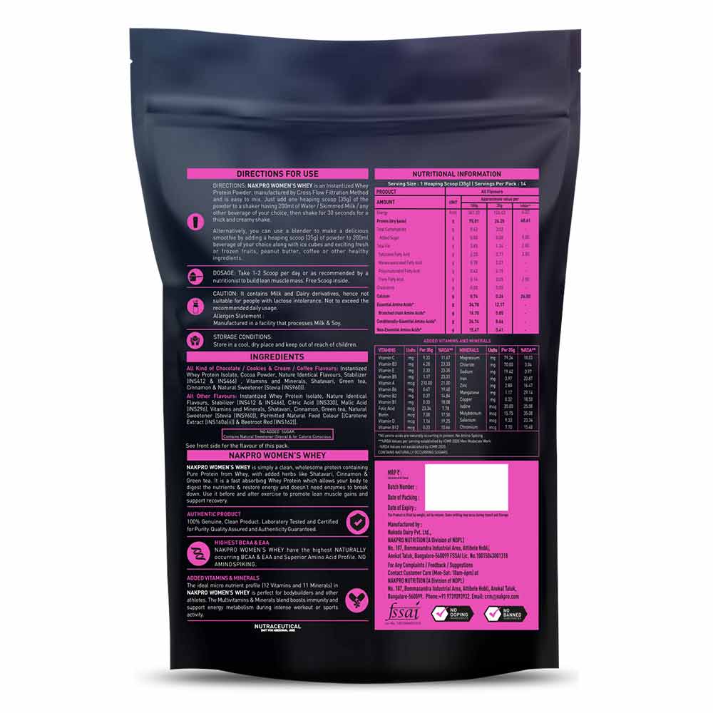 2 - Nakpro Women's Whey Protein,  1.1 lb  Double Rich Chocolate 