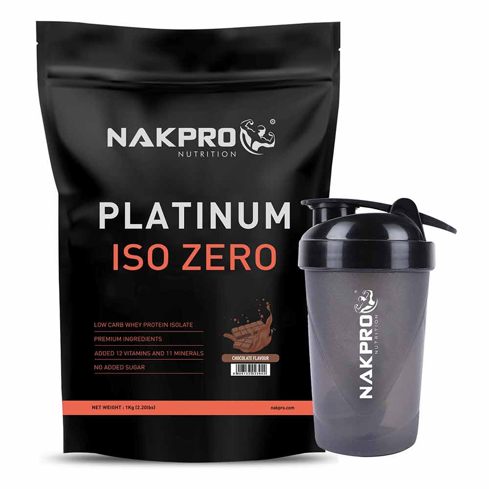 1 - Nakpro Platinum ISO Zero 2.2 lb & Shaker Bottle 500ml Combo,  2 Piece(s)/Pack  Chocolate 