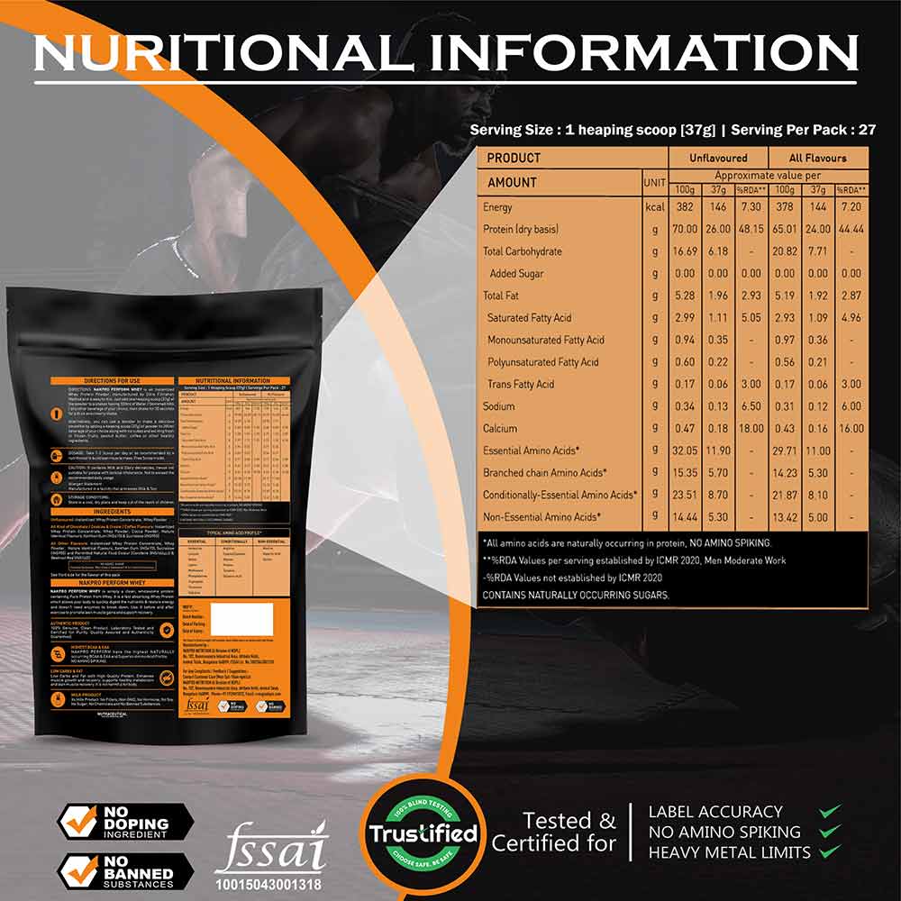 2 - Nakpro Perform Whey Protein Concentrate 2.2 lb & Shaker Bottle 500ml Combo,  2 Piece(s)/Pack  Unflavoured 