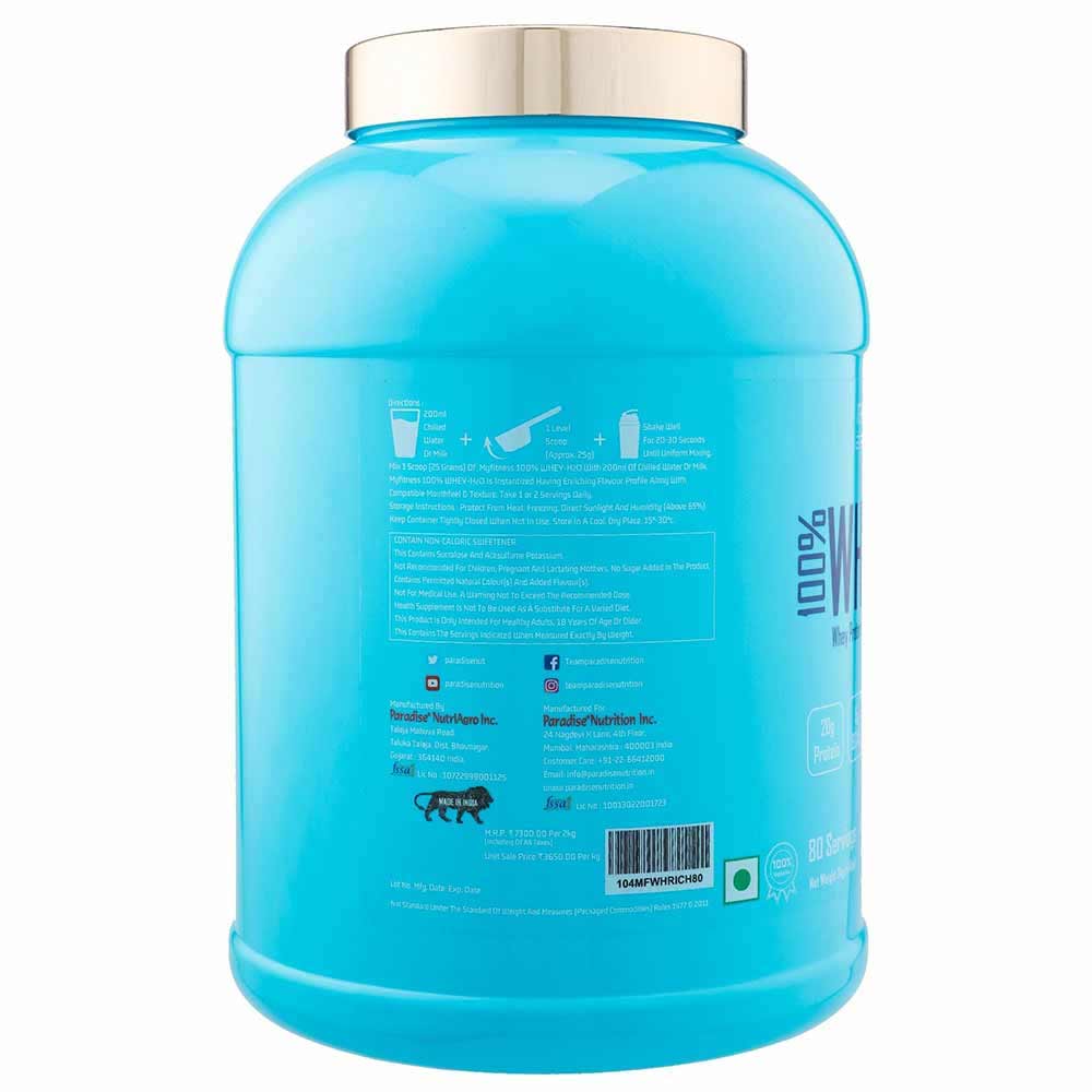 5 - MYFITNESS By Paradise 100% WHEY-H2O,  4.4 lb  Rich Chocolate 