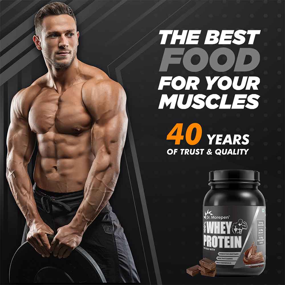 6 - Dr. Morepen Muscle Food 100% Whey Protein,  2.2 lb  Double Chocolate 