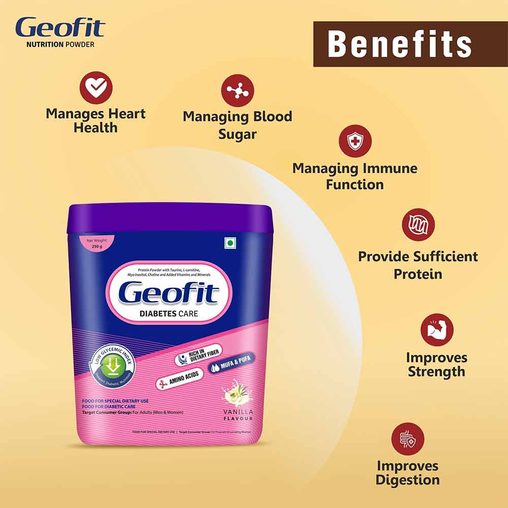 4 - Geofit Diabetes Care Protein Powder,  250 g  Vanilla 