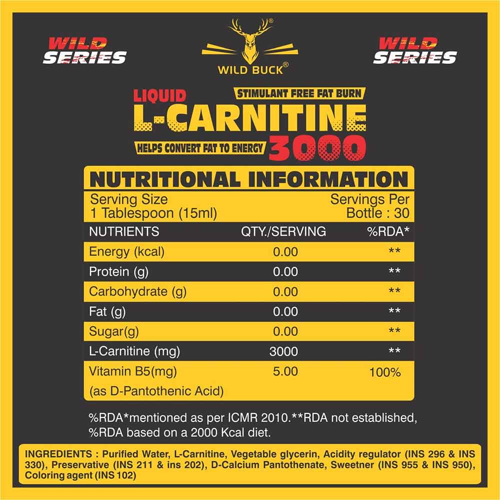 2 - Wild Buck L-Carnitine,  450 ml  Citrus Splash (3000 mg) 