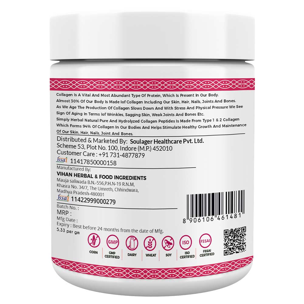 4 - Simply Herbal Collagen Powder 300g & Biotin 90 Capsules Combo,  2 Piece(s)/Pack  Unflavoured 