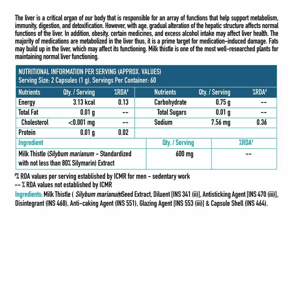 7 - HealthKart HK Vitals Milk Thistle Extract 600mg OP, 120 capsules