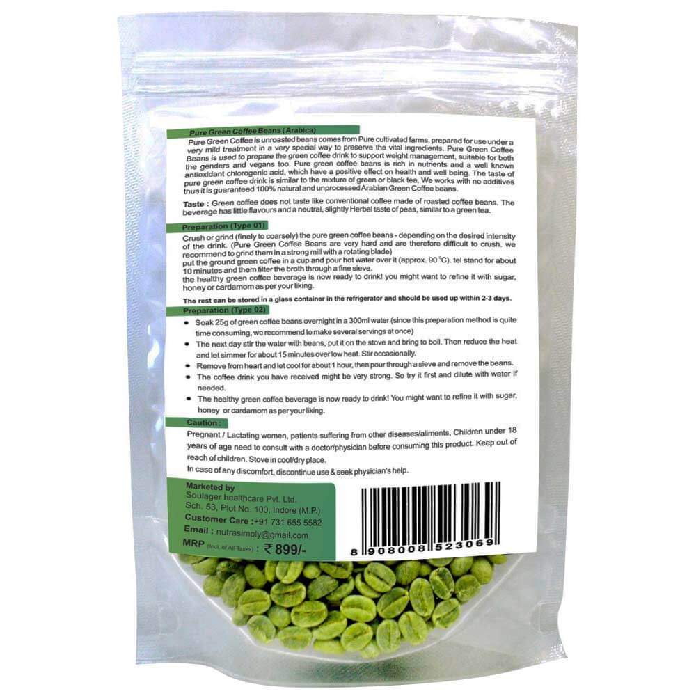 Simply Nutra Green Coffee Beans Powder,  0.225 kg 