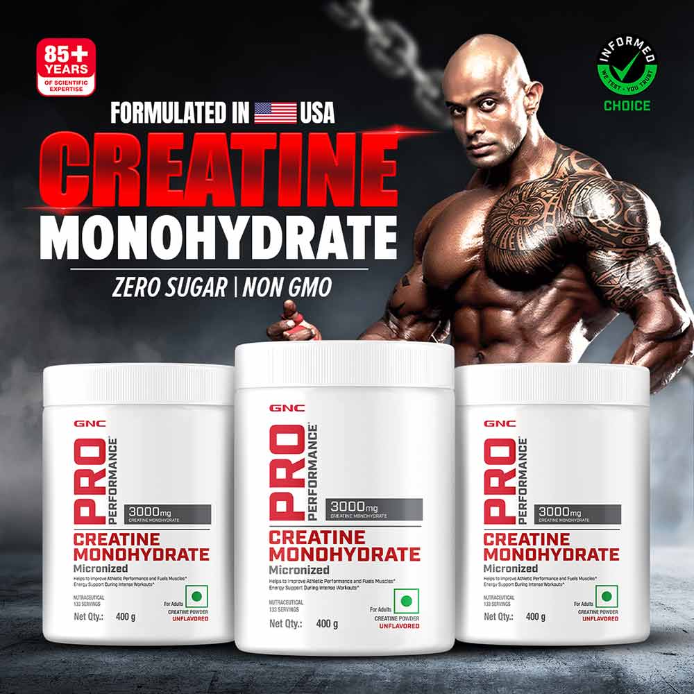 1 - GNC Pro Performance Creatine Monohydrate,  Unflavoured  0.88 lb 
