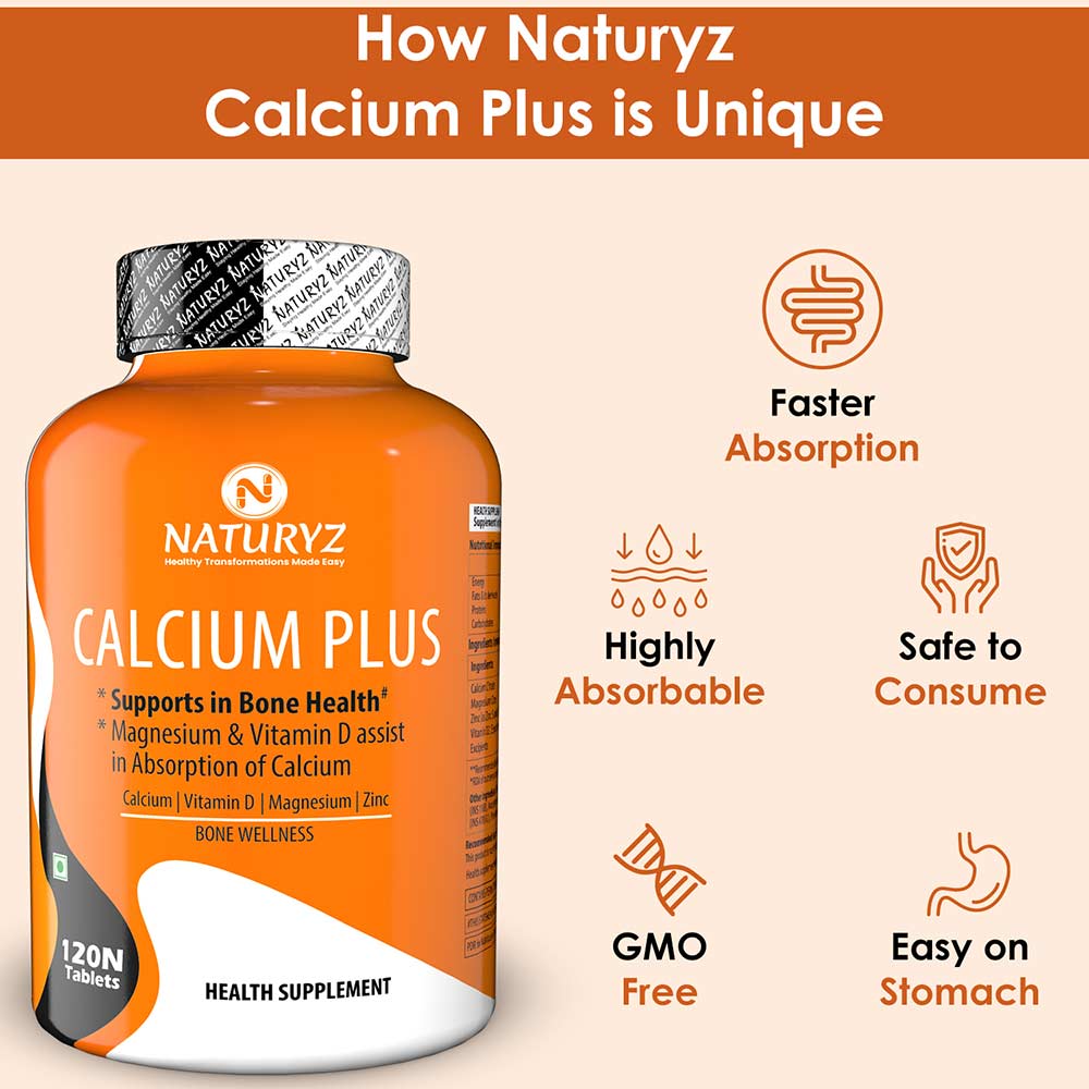 6 - Naturyz Calcium Plus 120 Tablets & Jointe 60 Tablets Combo,  2 Piece(s)/Pack  Unflavoured 