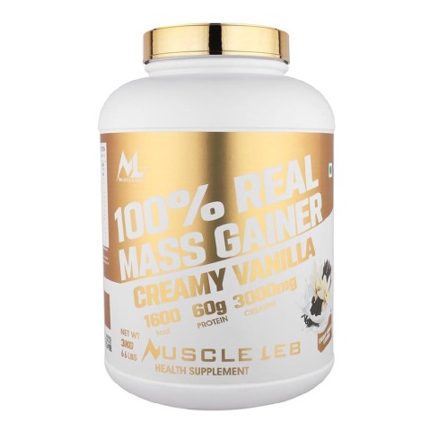 1 - Muscle Leb 100% Real Mass Gainer,  6.6 lb  Creamy Vanilla 