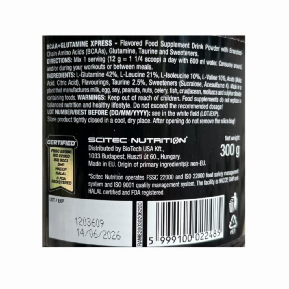 2 - Scitec Nutrition BCAA + Glutamine Xpress,  0.66 lb  25 Servings  Mojito 