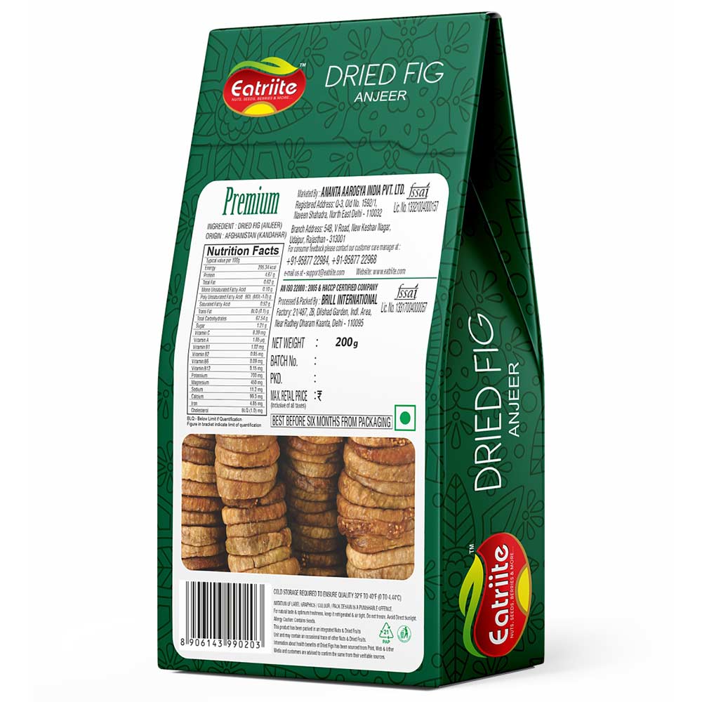 2 - Eatriite Premium Dried Fig (Anjeer),  200 g  Unflavoured 