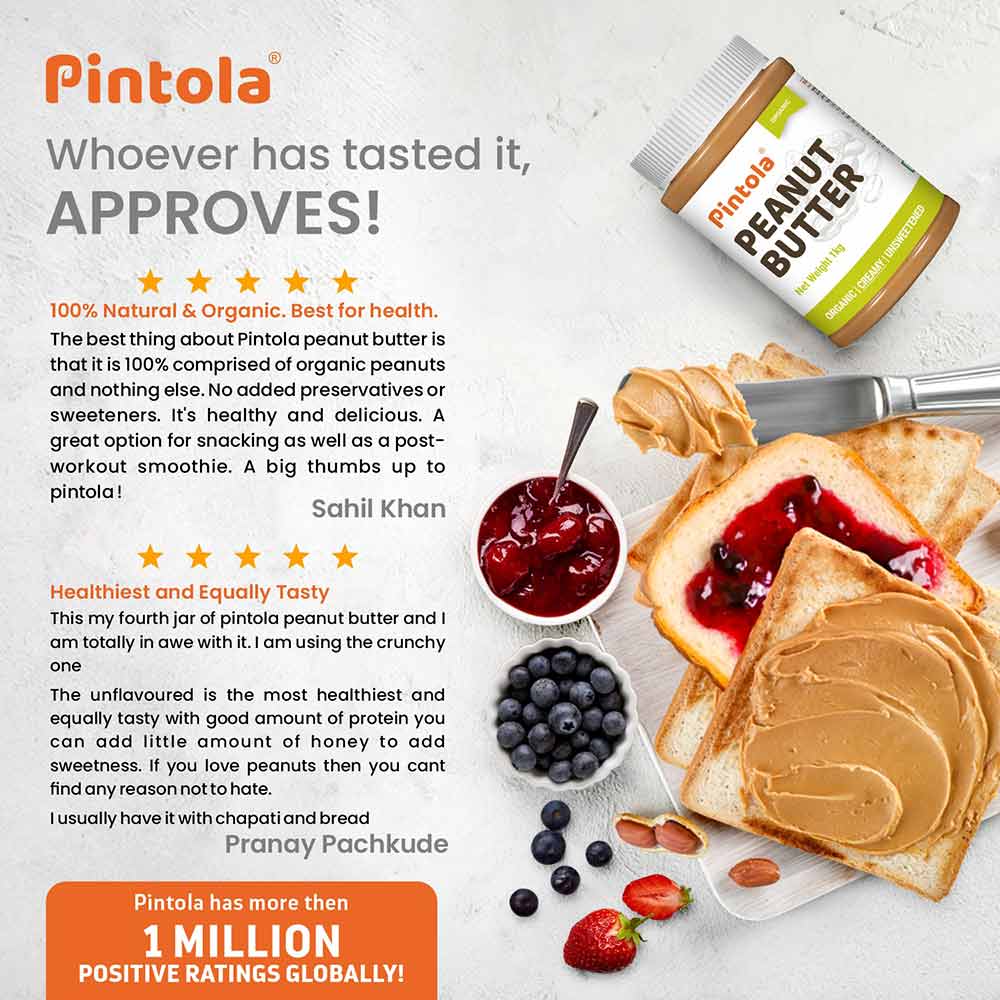 3 - Pintola Organic Peanut Butter,  2.5 kg  Creamy 