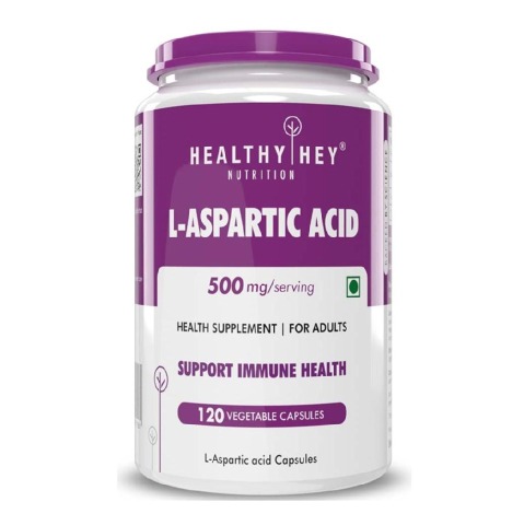 1 - HealthyHey Nutrition L-Aspartic Acid,  120 veggie capsule(s)  120 Servings  Unflavoured 