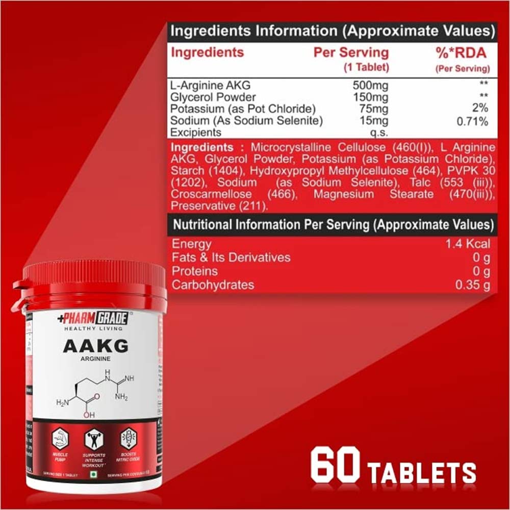 2 - Pharmgrade Healthy Living Caffeine with AAKG & Essential Electrolytes Combo,  60 tablet(s)  Unflavoured (Pre-workout Pack) 