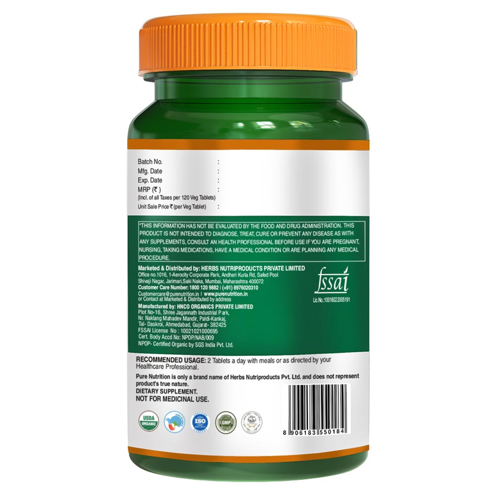 4 - Pure Nutrition Organic Moringa 1200mg,  120 tablet(s) 