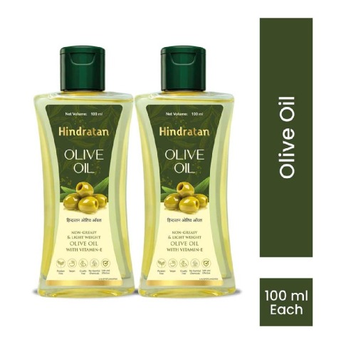 1 - Leeford Hindratan Olive Oil with Vitamin-E,  100 ml  for Skin, Hair & Body Massage (Pack of 2) 