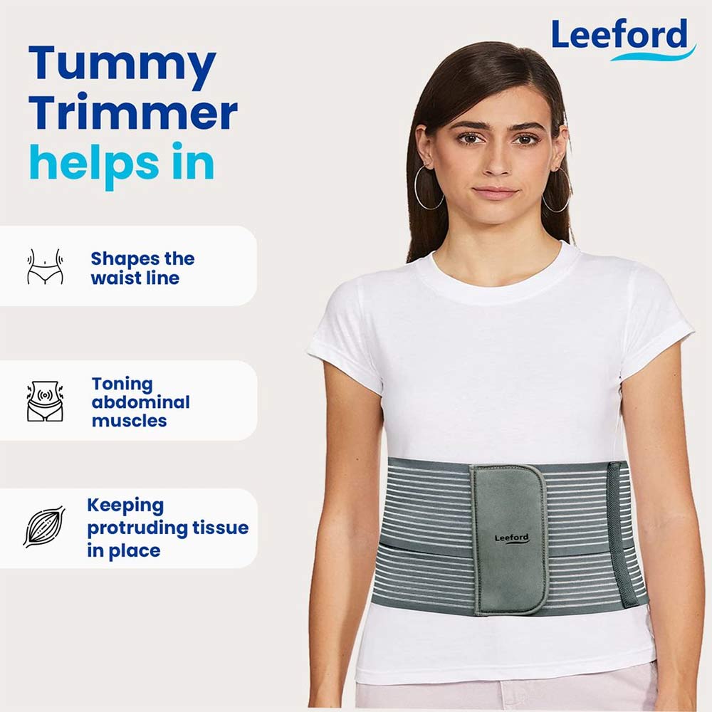2 - Leeford Tummy Trimmer Belt,  Grey  Small 