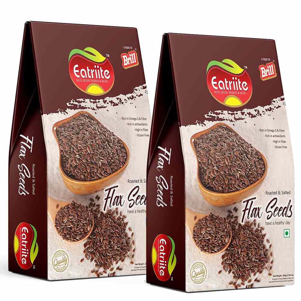1 - Eatriite Roasted & Salted Flax Seeds,  Unflavoured (Pack of 2)  200 g 
