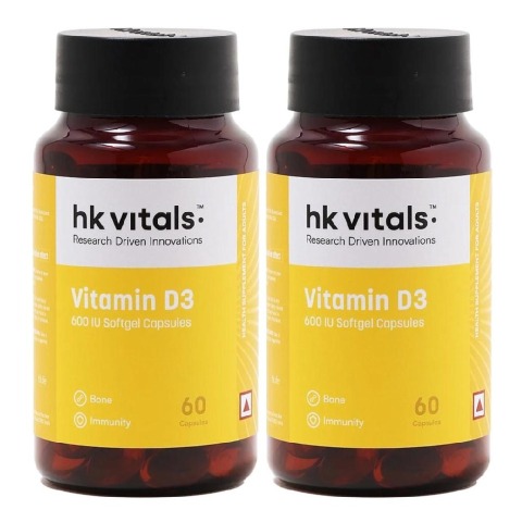 HealthKart HK Vitals Vitamin D3 (2000 IU) 60 softgels - Pack Of 2
