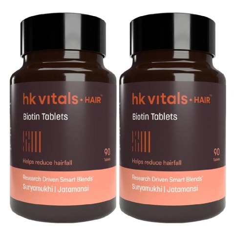 HealthKart HK Vitals Biotin (10000 mcg) 90 tablet(s) Unflavoured - Pack of 2