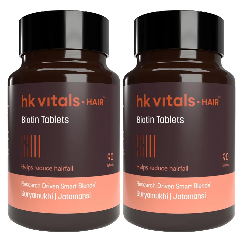 HealthKart HK Vitals Biotin (10000 mcg) 90 tablet(s) Unflavoured - Pack of 2