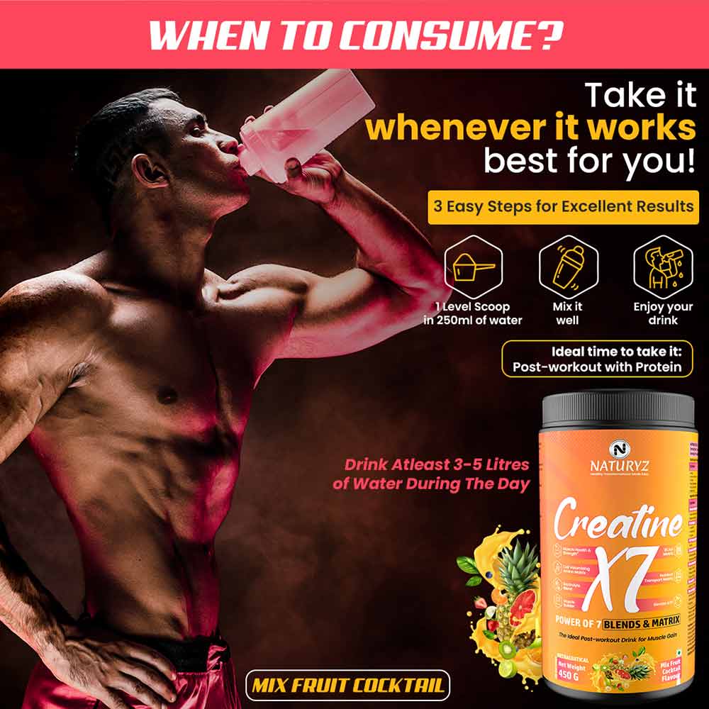 7 - Naturyz Creatine X7 Post-Workout Drink,  Mix Fruit Cocktail  0.99 lb 
