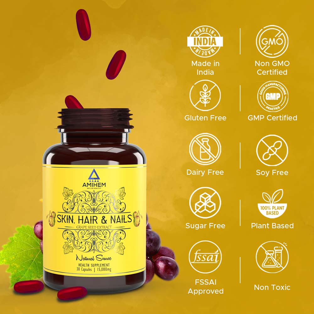 5 - Amihem Grape Seed Extract (Pack of 3),  30 capsules 