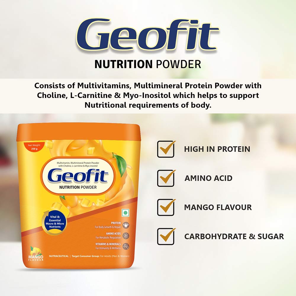6 - Geofit Protein Powder,  Mango  250 g 
