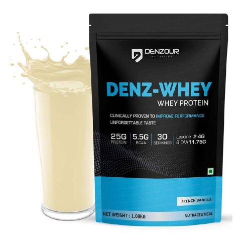 1 - Denzour Nutrition Denz-Whey Protein,  2.38 lb  French Vanilla 