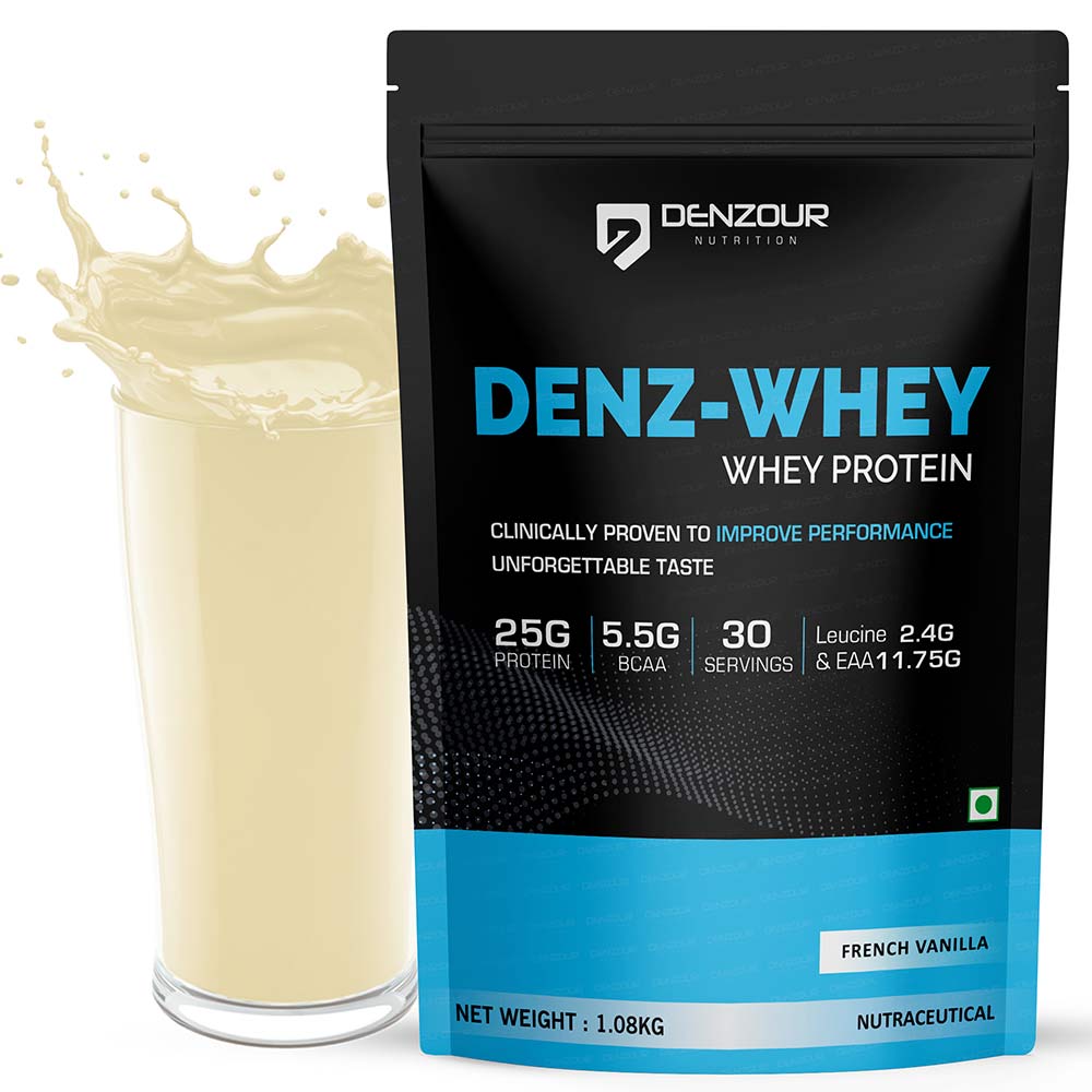 1 - Denzour Nutrition Denz-Whey Protein,  2.38 lb  French Vanilla 