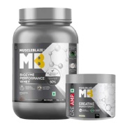 MuscleBlaze Biozyme Performance Whey 1 kg Rich Chocolate & Creatine Monohydrate CreAMP 0.22 lb Combo