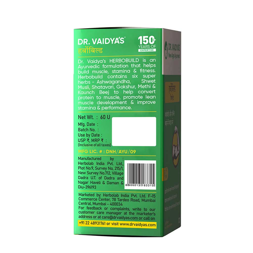 9 - Dr. Vaidya's Herbobuild,  120 tablets 