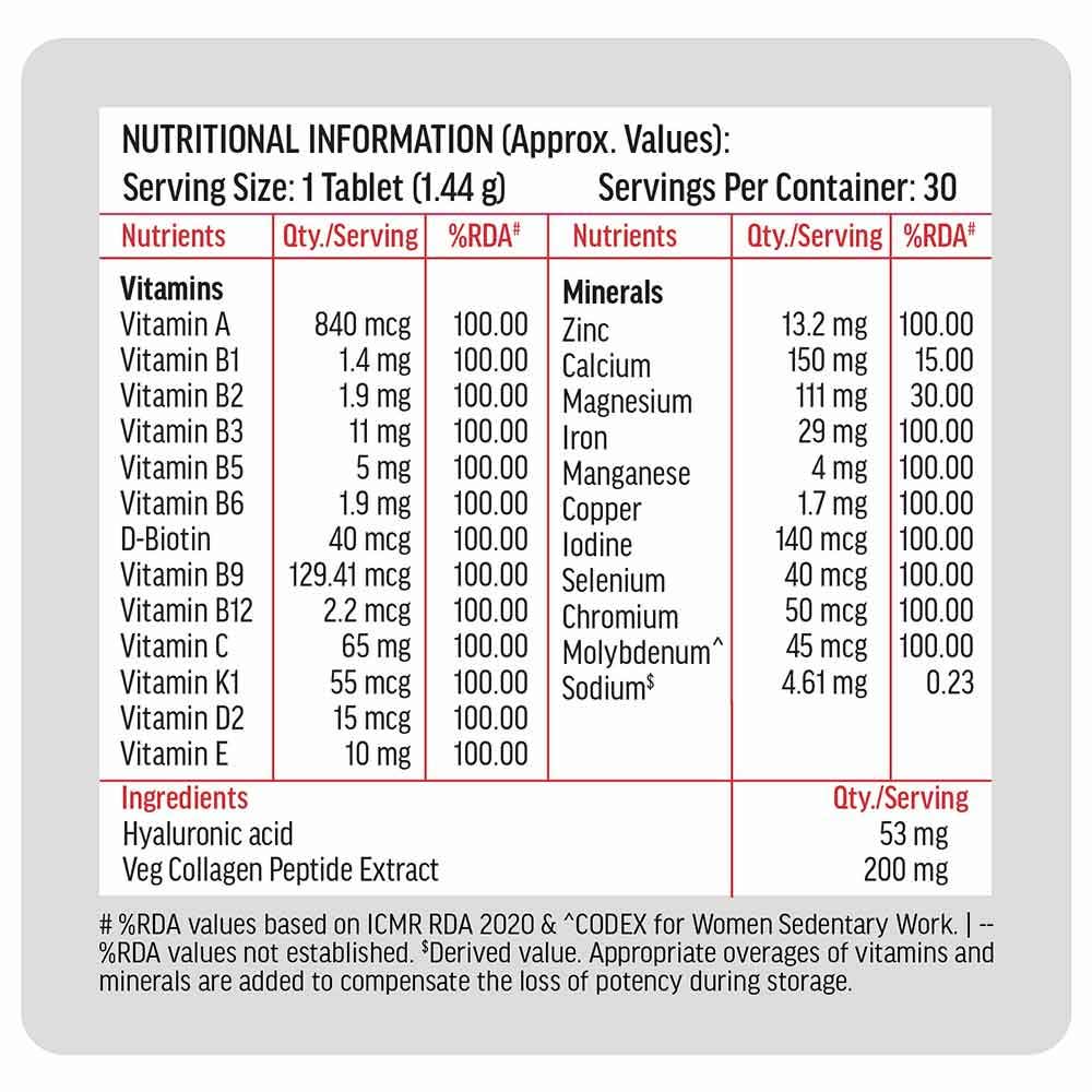HealthKart HK Vitals Multivitamin Plus Women & Rescue Fall 30 Tabs Combo