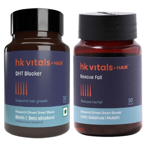 HealthKart HK Vitals DHT Blocker with Biotin & Rescue Fall 30 Tabs Combo