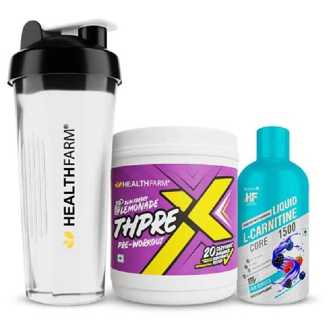 1 - Healthfarm ThPreX 0.55lb with Liquid L Carnitine 450ml Combo,  2 Piece(s)/Pack  Blackberry Lemonade & Mix Berries (with Free Shaker) 