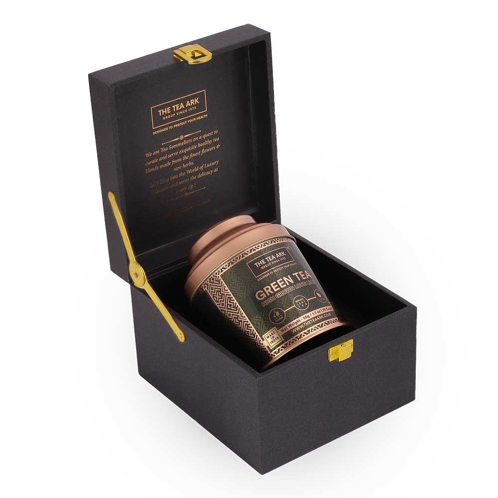 2 - The Tea Ark Delight Tea Gift Box,  50 g  High Grown Long Leaf Green Tea -  Dome Tin 