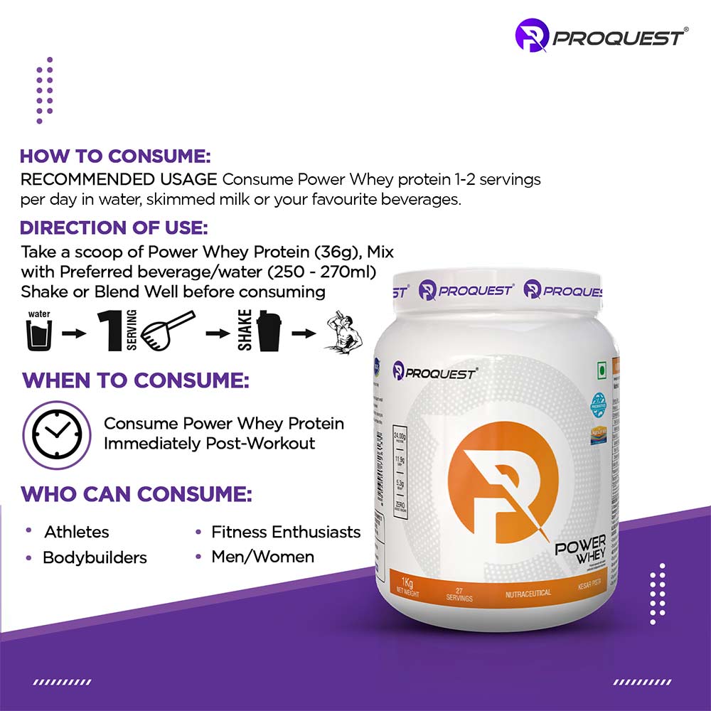 3 - Proquest Power Whey Protein,  4.4 lb  Kesar Pista 