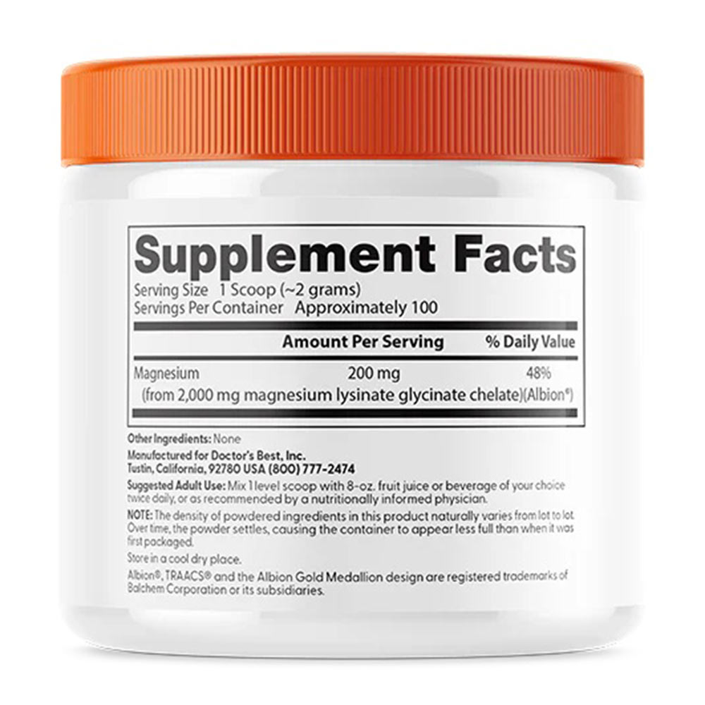 2 - Doctor's Best High Absorption Magnesium,  Unflavoured  200 g 