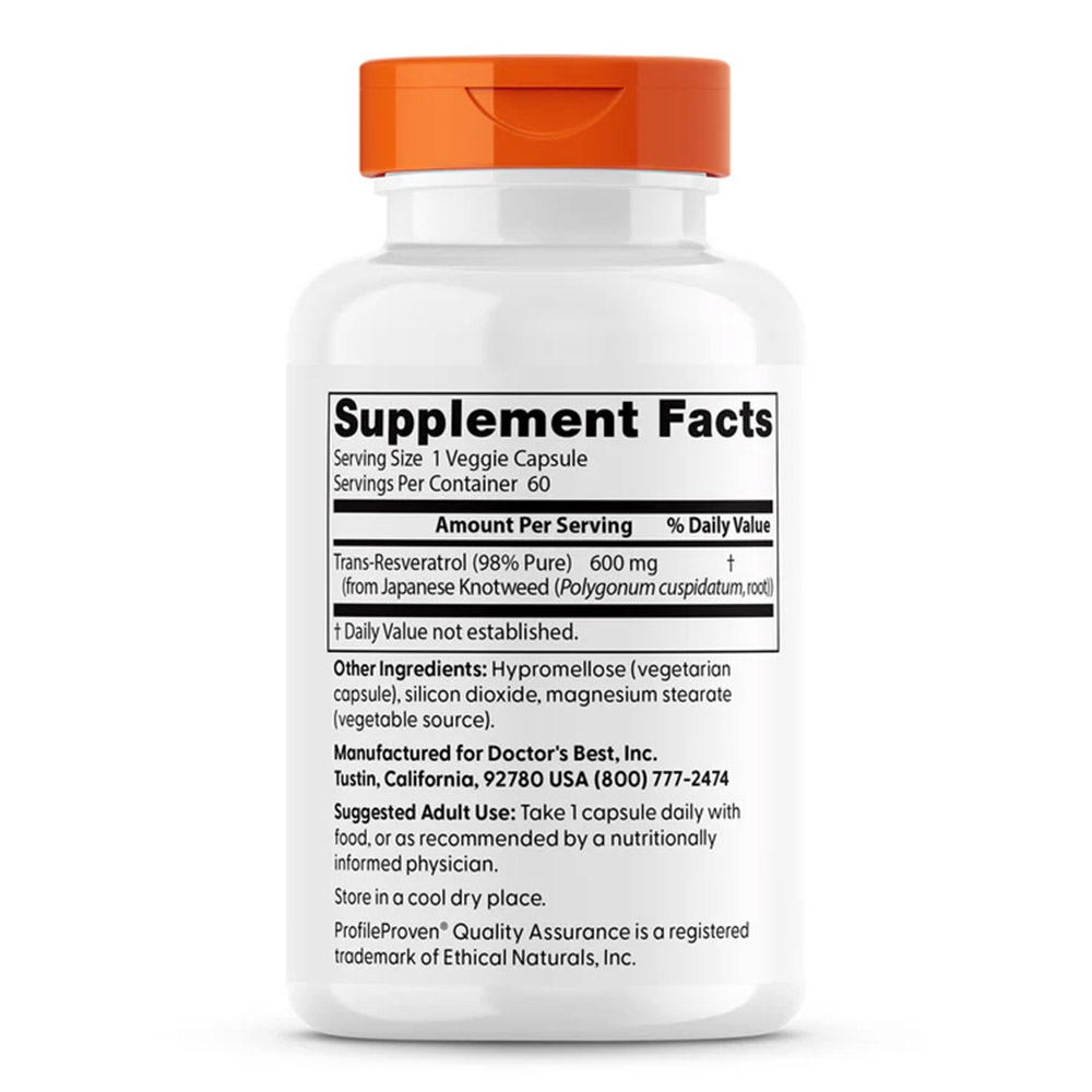 2 - Doctor's Best Trans-Resveratrol 600,  60 veggie capsule(s) 