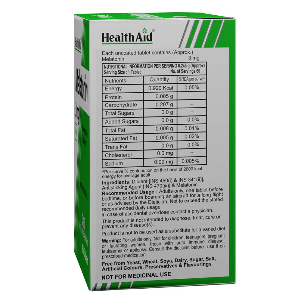 2 - HealthAid Melatonin (3 mg),  60 tablet(s)  Unflavoured 