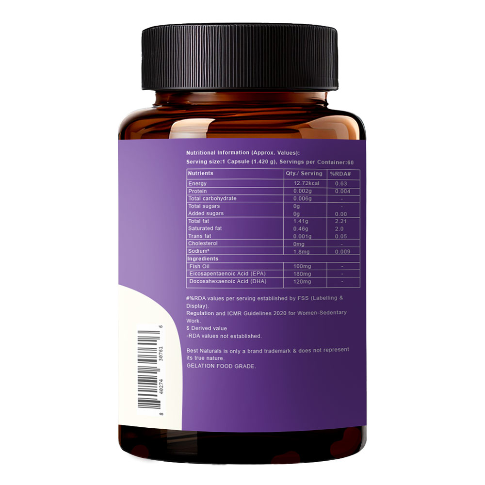 2 - Best Naturals Fish Oil 1000 Mg + EPA & DHA,  60 softgels 