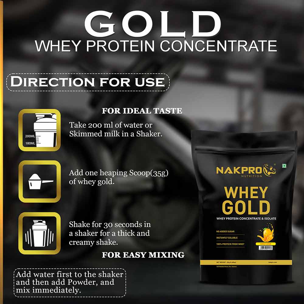 9 - Nakpro Whey Gold Protein Concentrate,  4.4 lb  Mango 