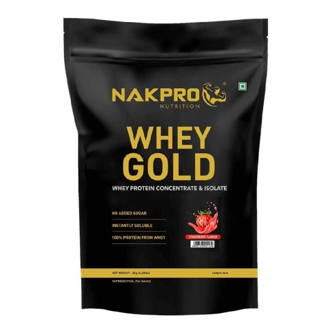1 - Nakpro Whey Gold Protein Concentrate,  4.4 lb  Strawberry 