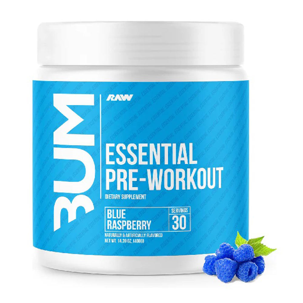 1 - RAW CBUM Essential Pre-Workout,  0.89 lb  Blue Raspberry 